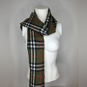 Plaid Green and Black Scarf